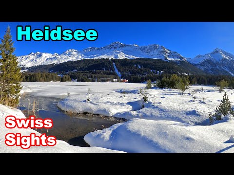 Lenzerheide Heidsee Lake Winter Graubünden Switzerland 4K Video