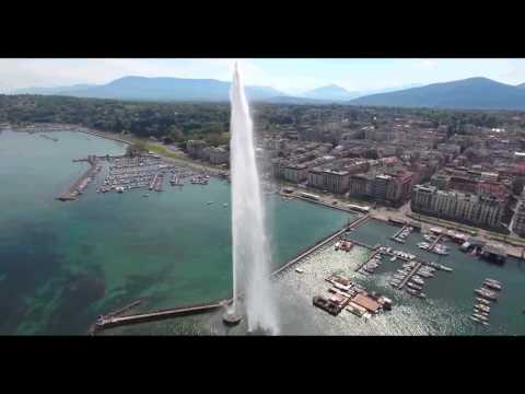 Jet d&#039;eau de Genève- Water fountain of Geneva - 4K