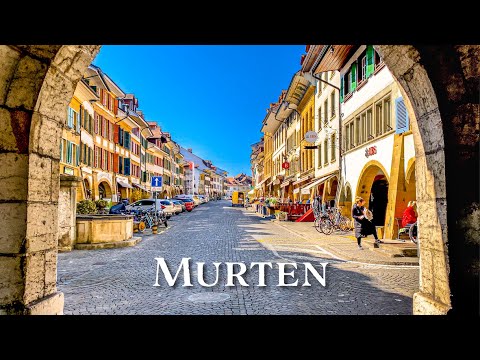 Murten is a charming medieval town in Switzerland 🇨🇭 4K Walking Tour