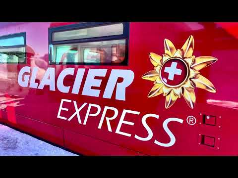 Glacier Express luxury train in Swiss Alps