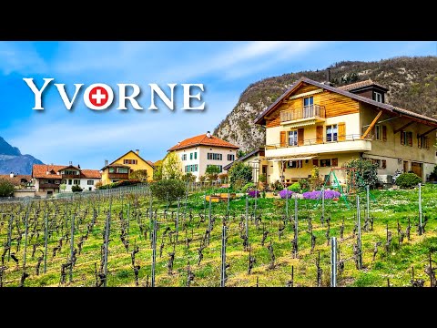 Yvorne is the most MAGICAL Swiss wine-growing village 🇨🇭 4K Walking Tour