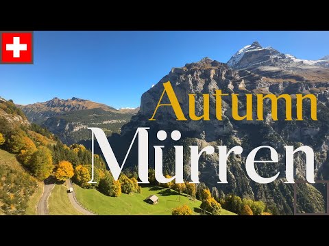 The beautiful mountain village Mürren Switzerland above Lauterbrunnen