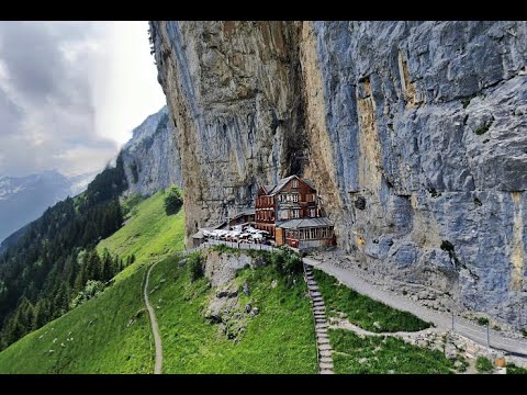 4K Amazing Switzerland. Hiking in Appenzell: Seealpsee-Äscher-Wildkirchli