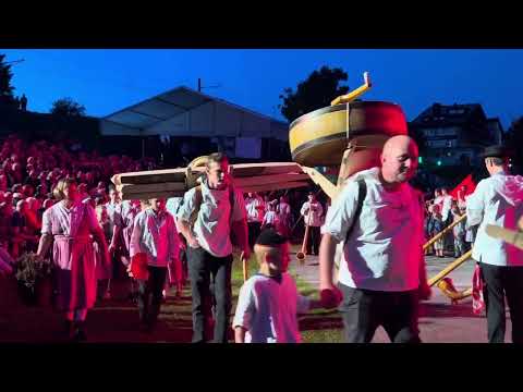 Folklore Parade in Switzerland – Festive Farmer Costumes, Animals &amp; Traditions