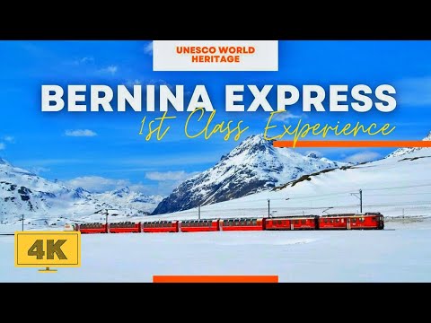Luxury first Class Experience in Bernina Express, 🇮🇹🇨🇭Italy to Switzerland , panoramic train ride 4K