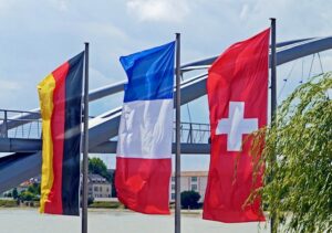 Basel border triangle - Switzerland, France, Germany