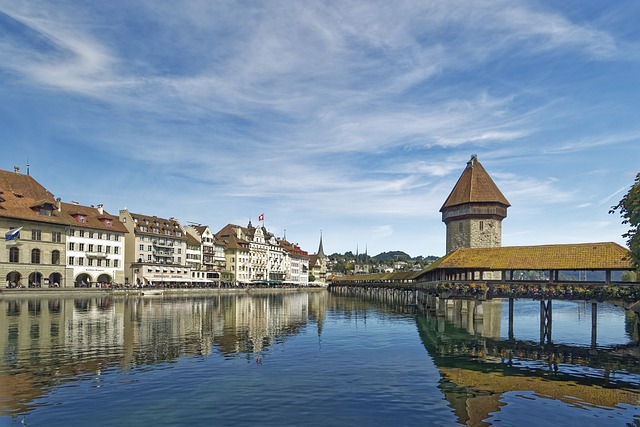 Lucerne with famous Chapel Bridge