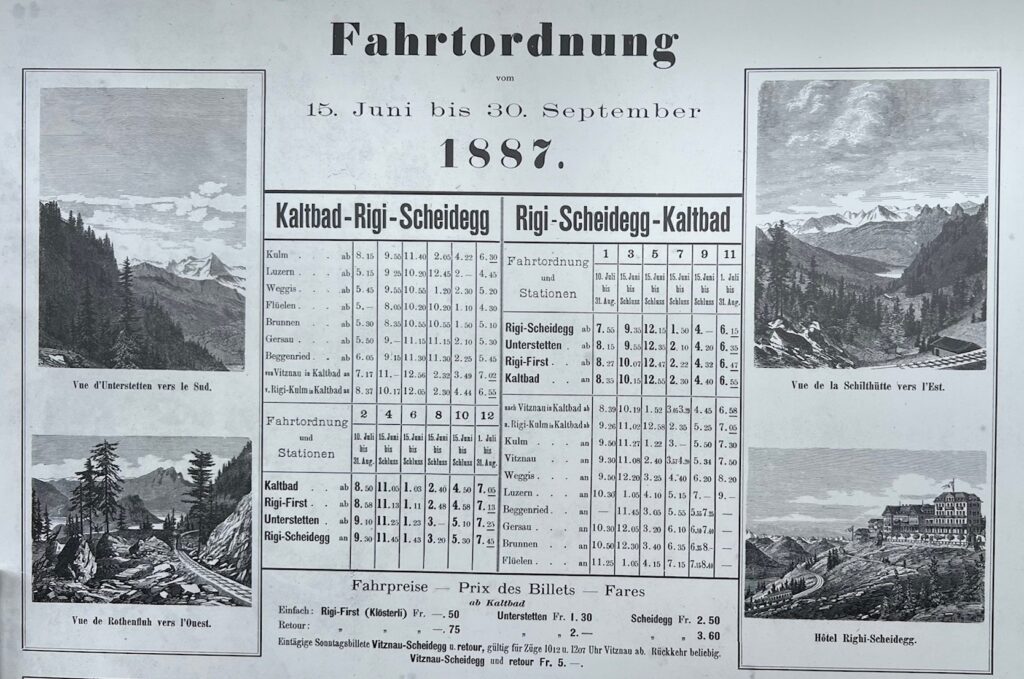 Fahrtordnung Rigi-Scheidegg-Bahn