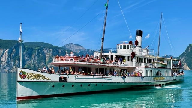 The steamship "Stadt Luzern" on Lake Lucerne